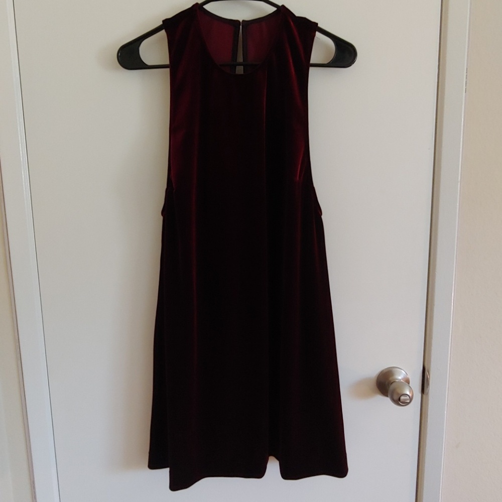 American Apparel red crushed velvet dress